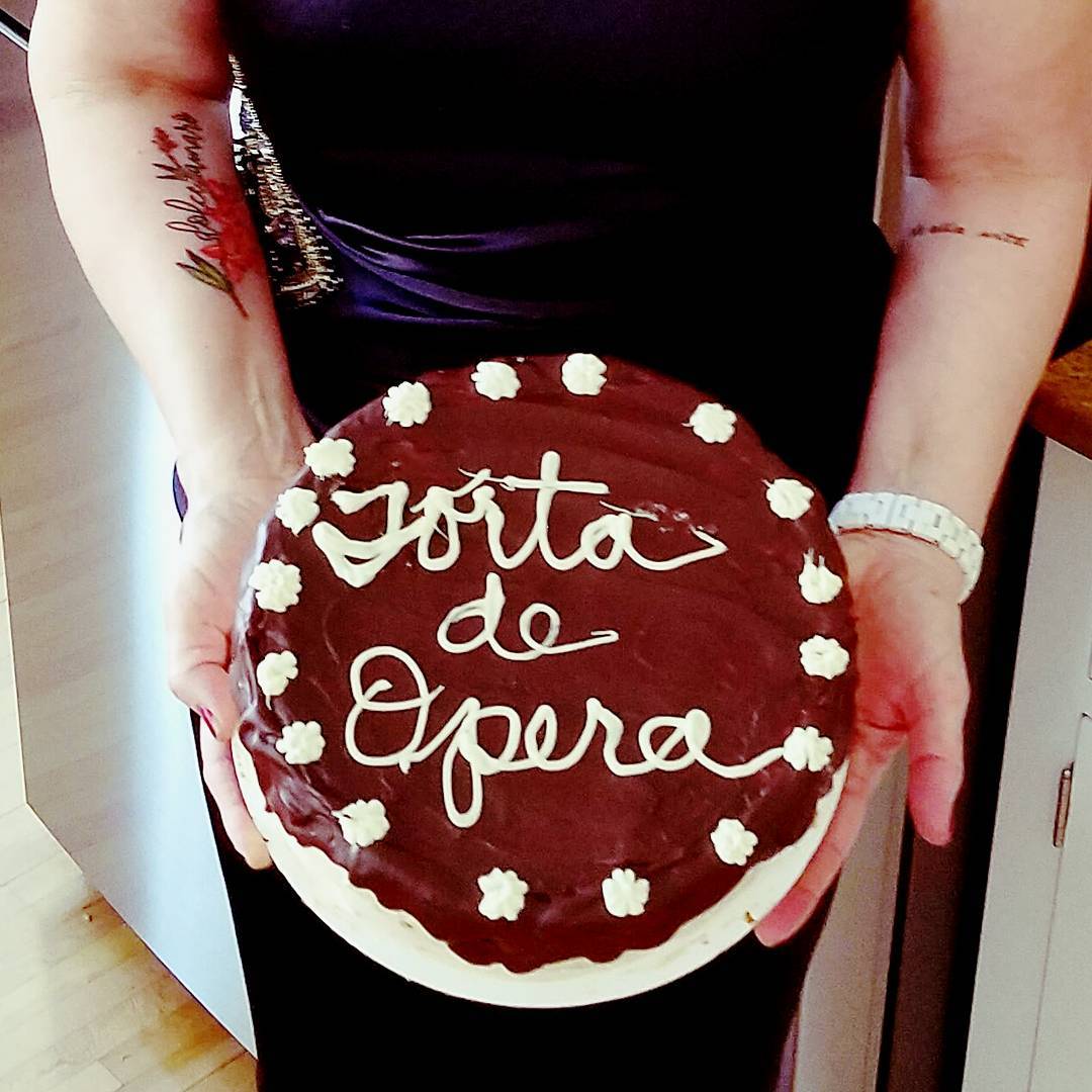 Va Bene Instagram Photo: @vabenecaffe Make tonight a night at the Opera. Espresso soaked layers of sponge cake and espresso buttercream and chocolate ganache. #formalattirenotrequired