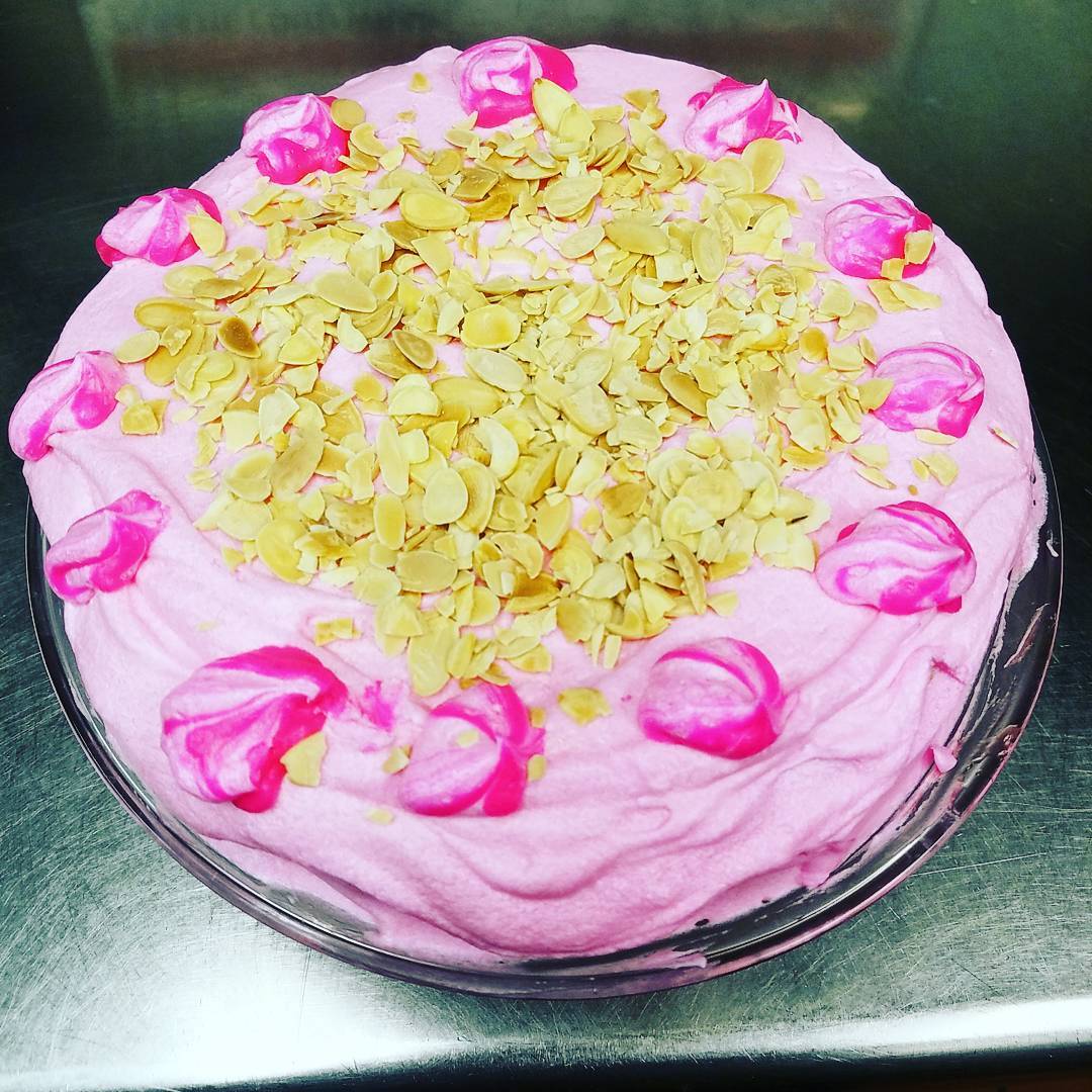 Va Bene Instagram Photo: @vabenecaffe Just a sweet, little cake - raspberry, lemon curd filled, Chambord buttercream. #youaremysunshine #Chambord #buttercream